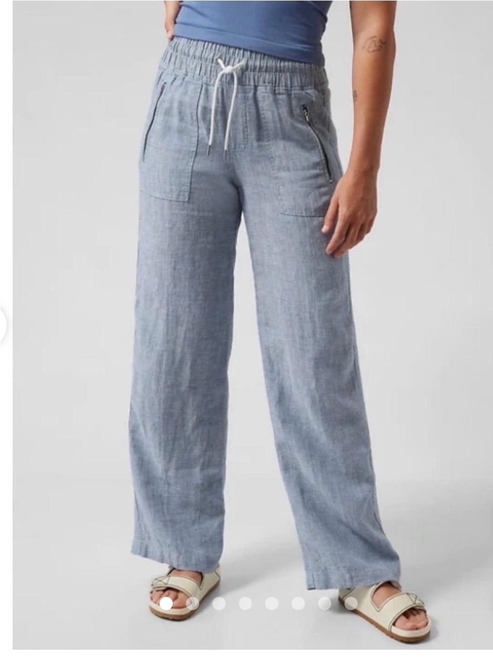 Athleta Cabo Linen Wide Leg Pant size 2